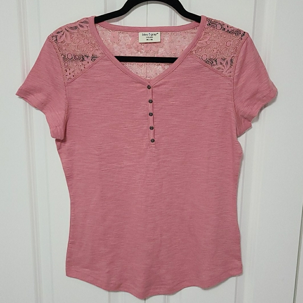 New! Blush Pink Henley